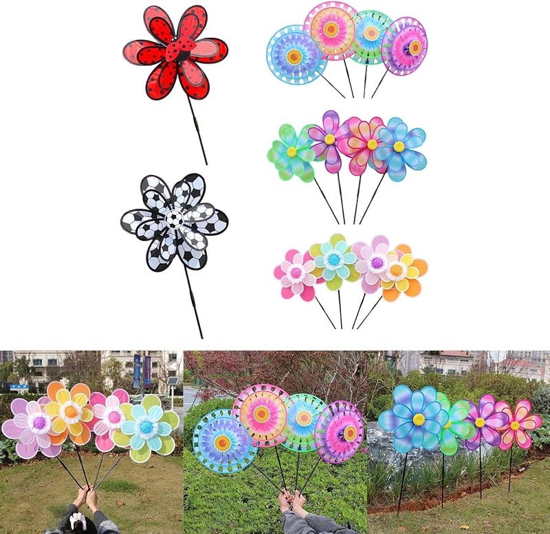 زهرة السمسم دوارة الرياح الملونة لتزيين الحدائق الخارجية والفناء والتخييم والنزهات - Image 2